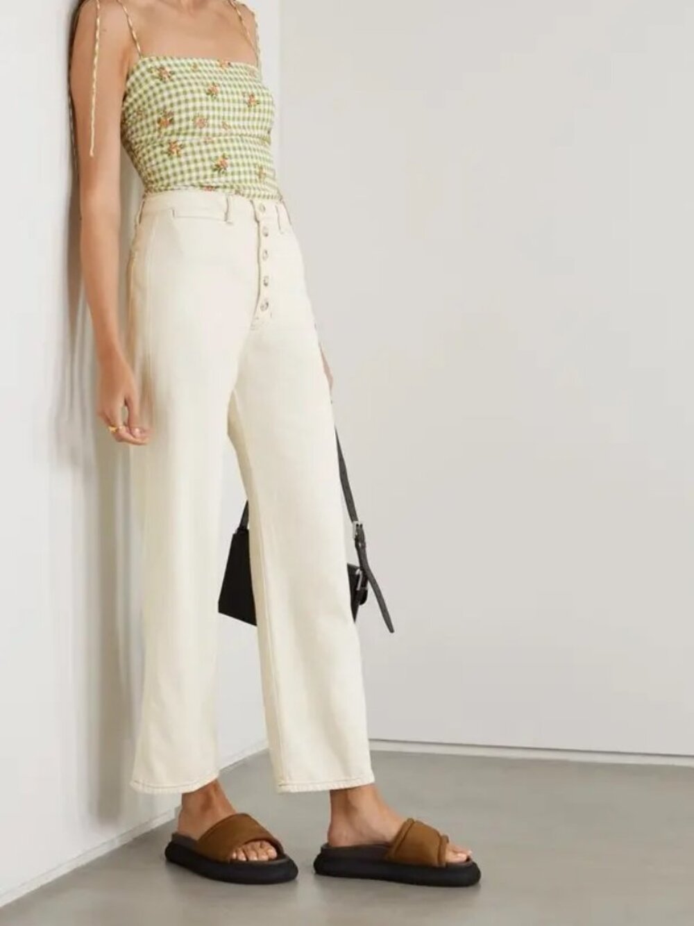 Reformation Jeans Lexi High Rise Wide Leg Ivory Size 27 NWT